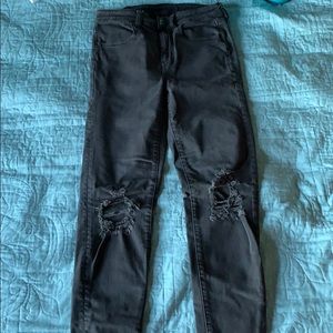 AE Black Wash Ripped Jeggings